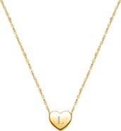 Tiny Blessings 14K Gold Mini Sliding Heart & Engraved Initial 12-14" Necklace