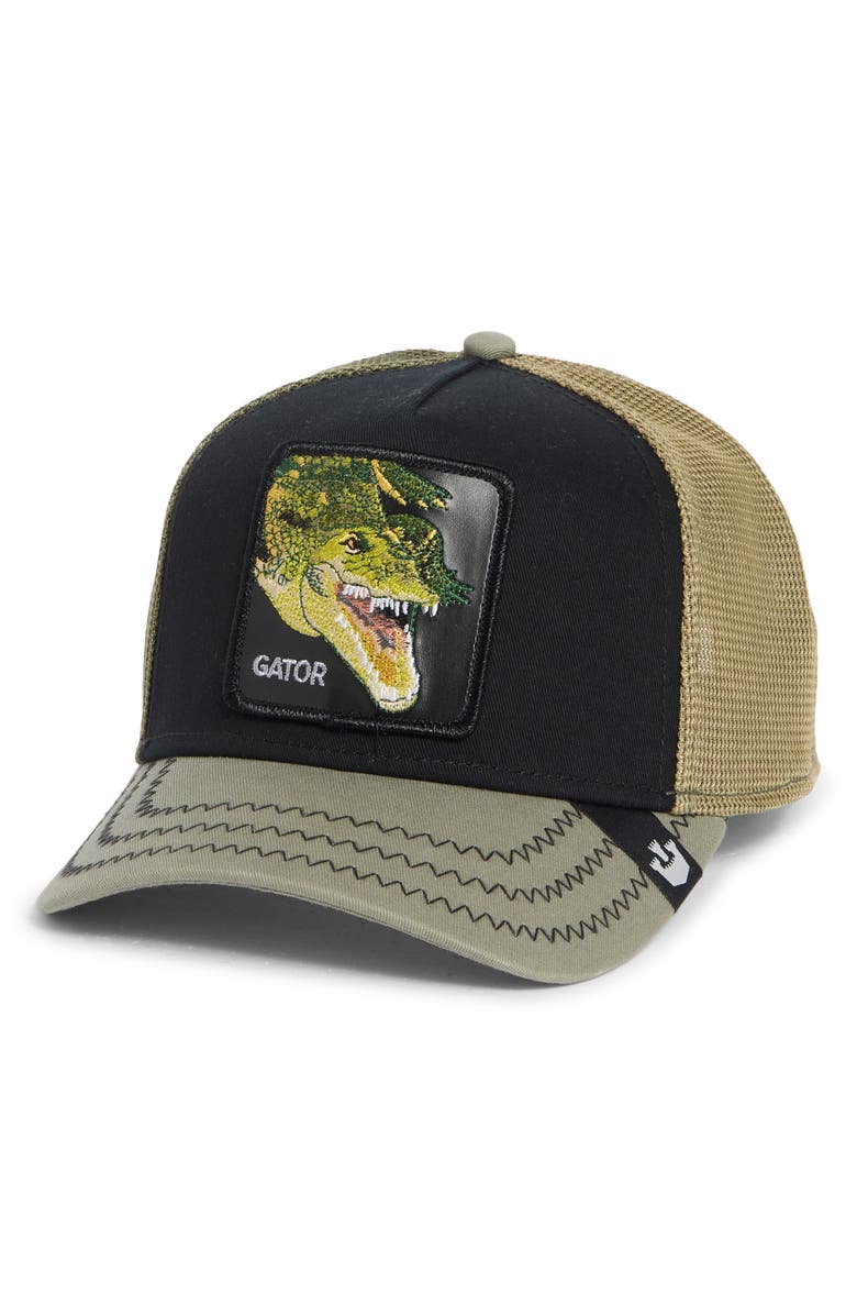 Goorin Bros. Gator Patch Trucker Hat, Main, color, Olive