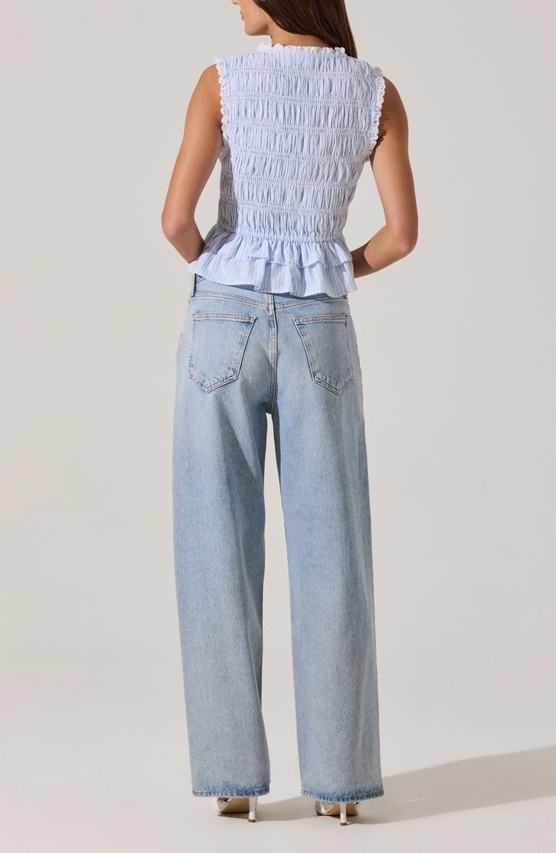 Tie Front Tiered Hem Top