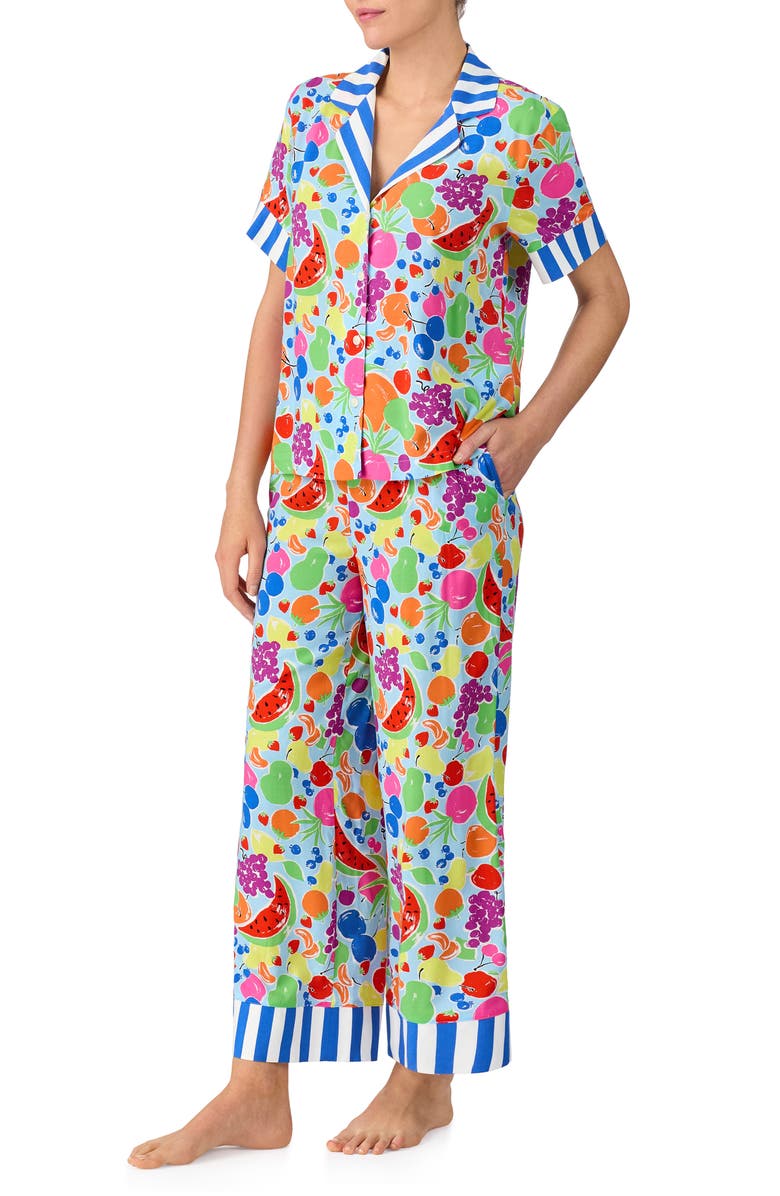 Kate Spade New York short sleeve crop pajamas, Alternate, color, 
