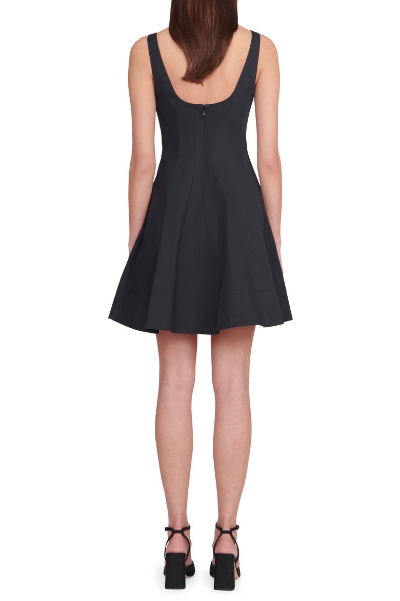 Wells Cotton Stretch Poplin Fit & Flare Dress, Alternate, color, BLACK