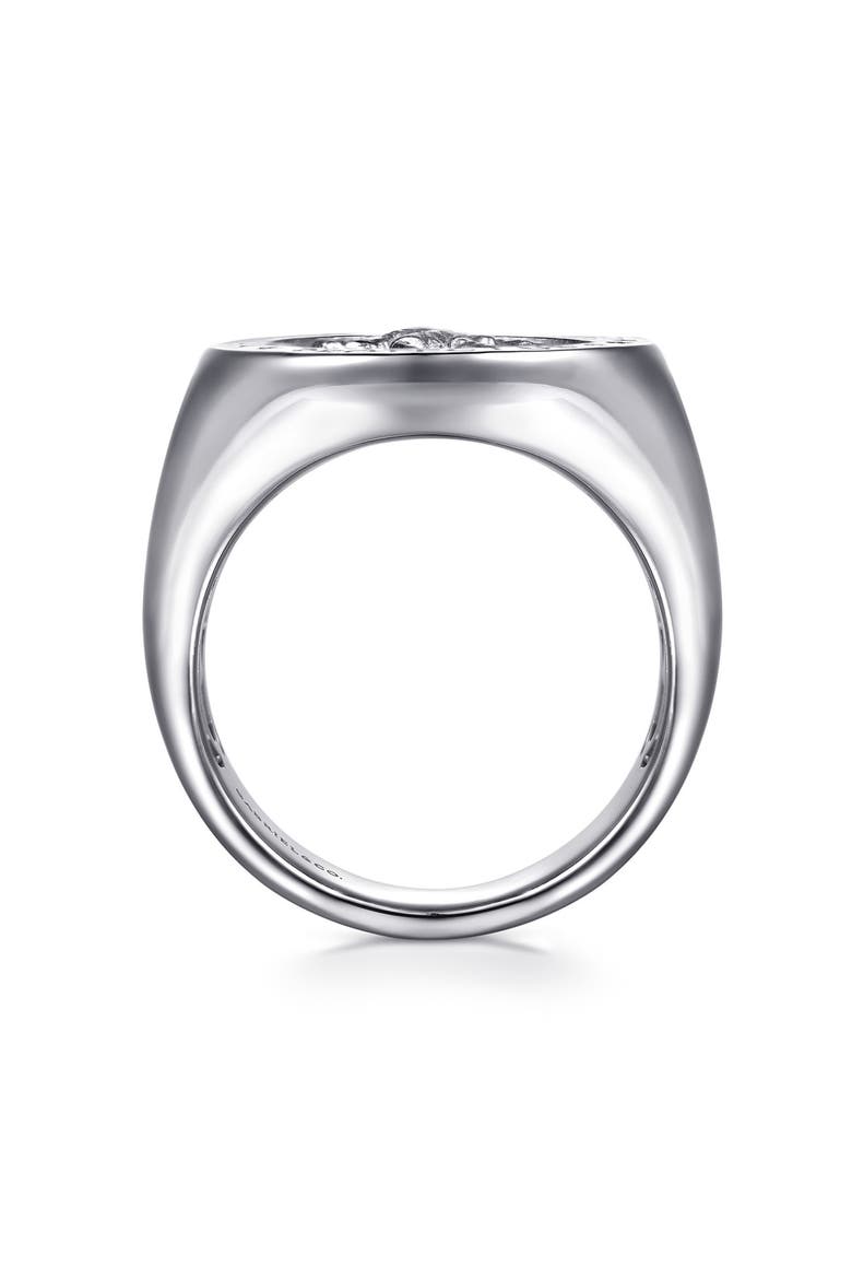 Men's Saint Christopher Signet Ring, Alternate, color, STERLING SILVER