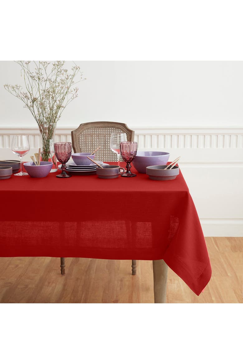 Linen Tablecloth - Fete, Main, color, Red