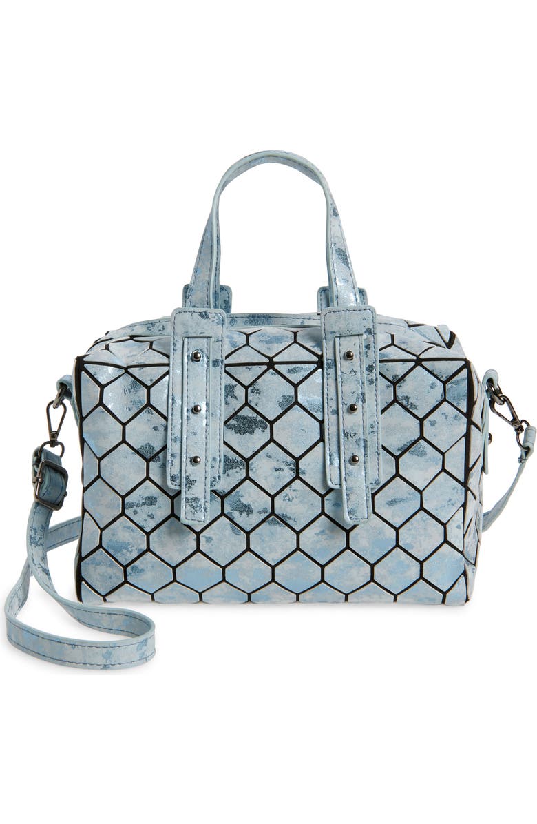 PATRIZIA LUCA Chevron Geo Duffle Satchel, Main, color, Blue