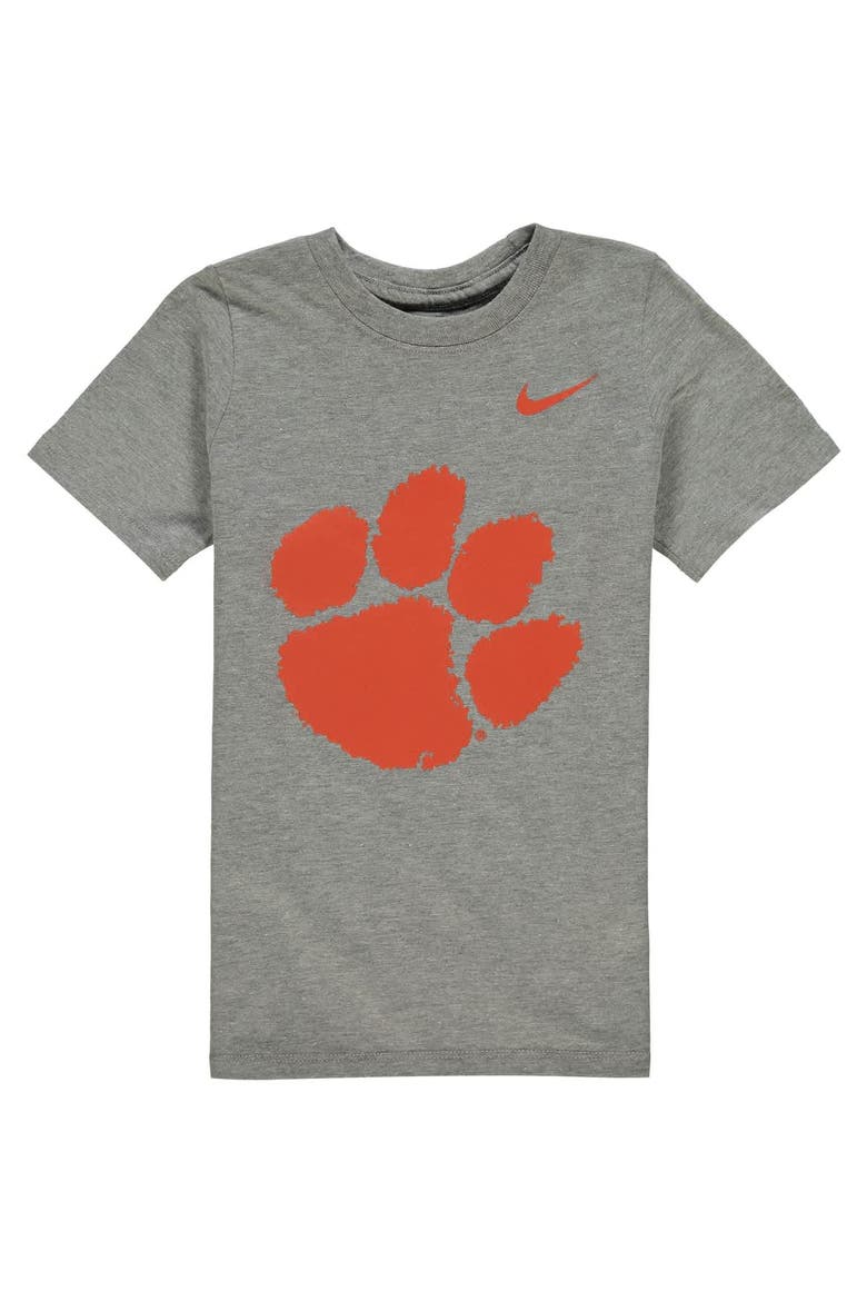 Preschool Nike Charcoal Clemson Tigers Logo T-Shirt, Main, color, Heather Gray