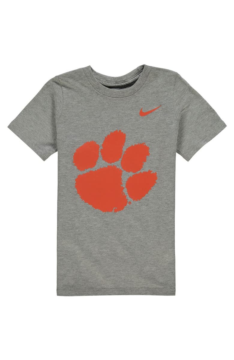 Nike Preschool Nike Charcoal Clemson Tigers Logo T-Shirt, Main, color, Heather Gray