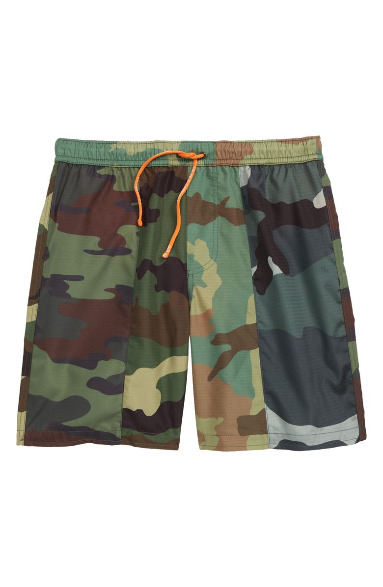 Dolce&Gabbana Kids' Camo Swim Trunks, Main, color, 