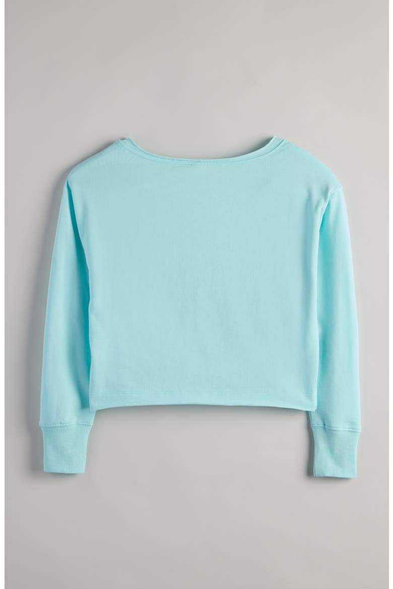 Kids' Crop Sweatshirt, Alternate, color, BLUE CLEARWATER BROOKLYN
