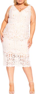 City Chic All Class Lace Overlay Sheath Dress