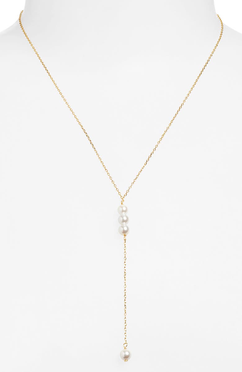 ARGENTO VIVO Triple Pearl Lariat Necklace, Alternate, color, 