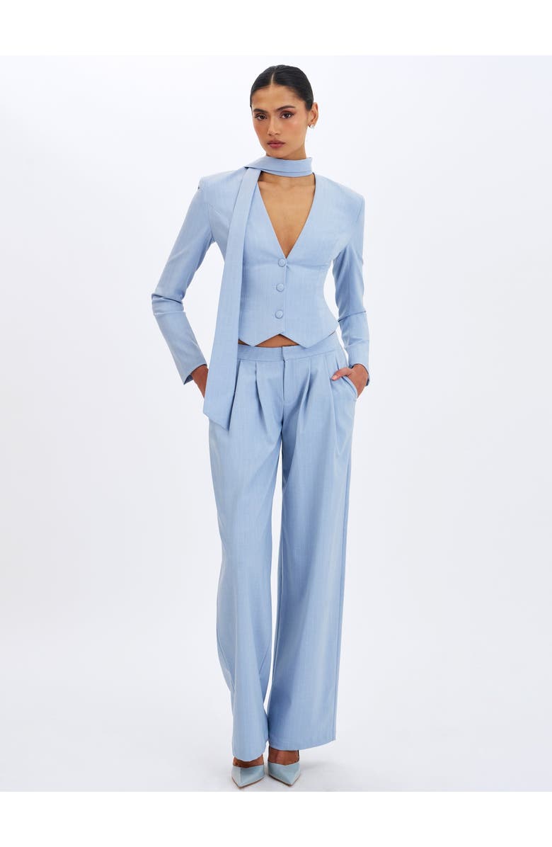 Miss Circle Renley Pinstripe Peplum Blazer, Alternate, color, Sky Blue