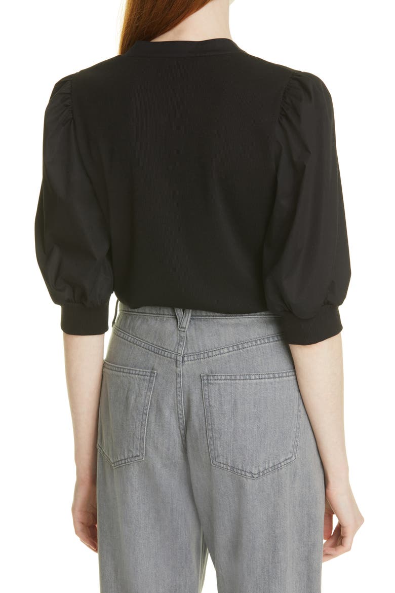 Coralee Front Button Blouse, Alternate, color, BLACK