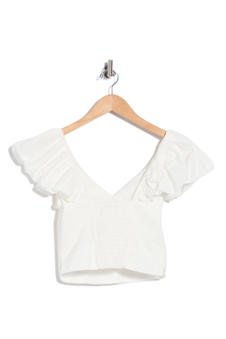 Yara Poplin Top, Alternate, color, MILK