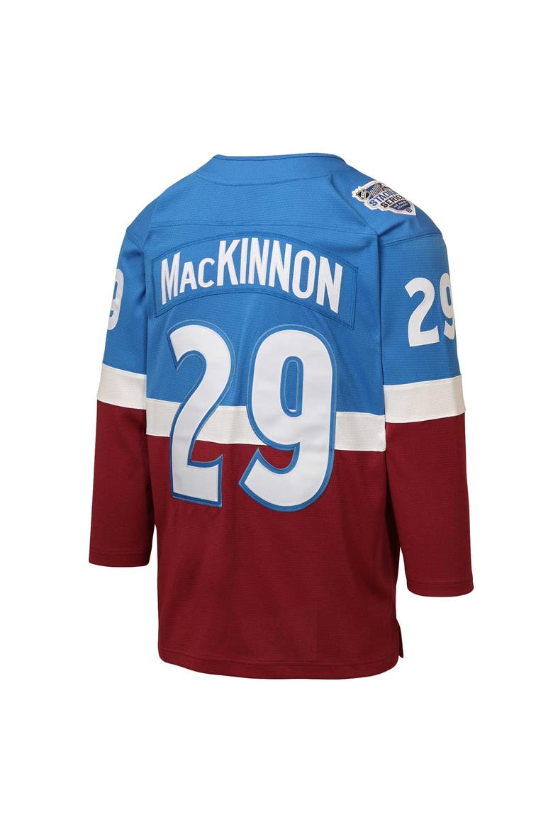 Youth Mitchell & Ness Nathan MacKinnon Blue/Burgundy Colorado Avalanche 2020 Stadium Series Power Play Jersey, Alternate, color, Blue