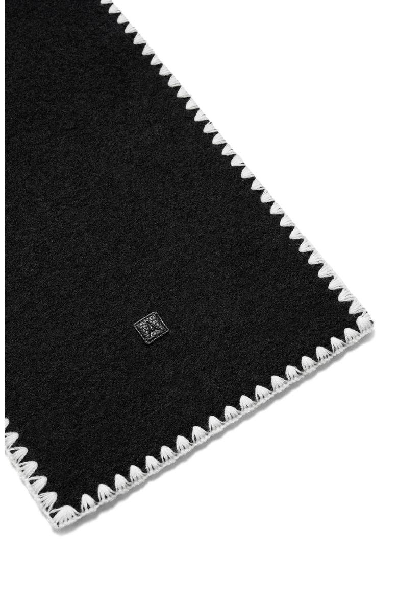 Aube Blanket Stitch Wool Scarf, Alternate, color, Black