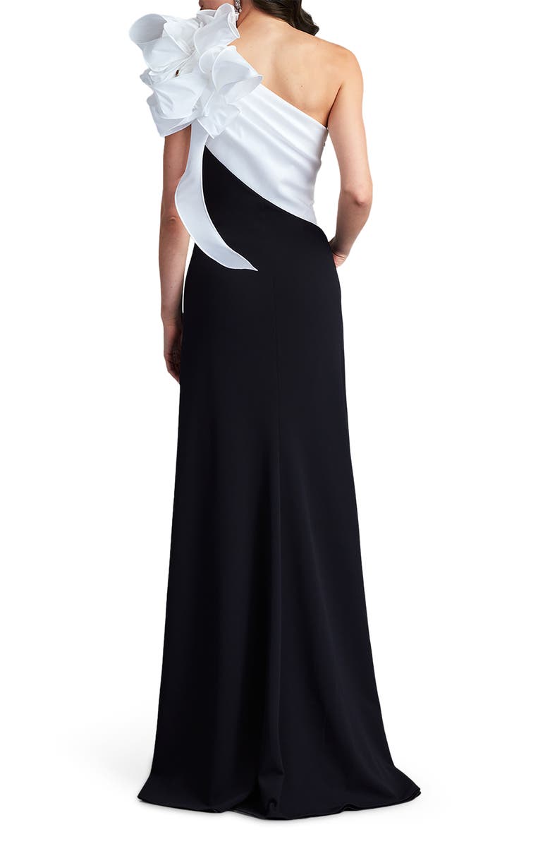 Tadashi Shoji Flower One-Shoulder Gown, Alternate, color,