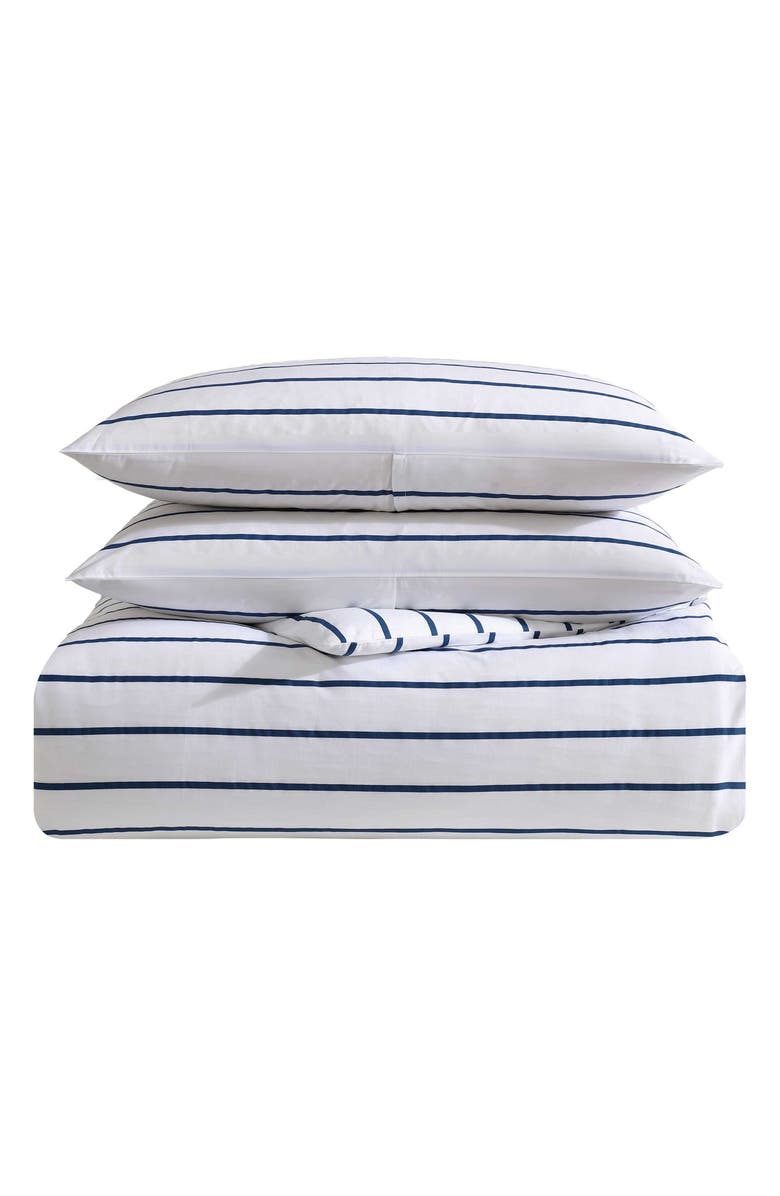 Nautica Brenton Stripe Duvet Set, Main, color, Navy