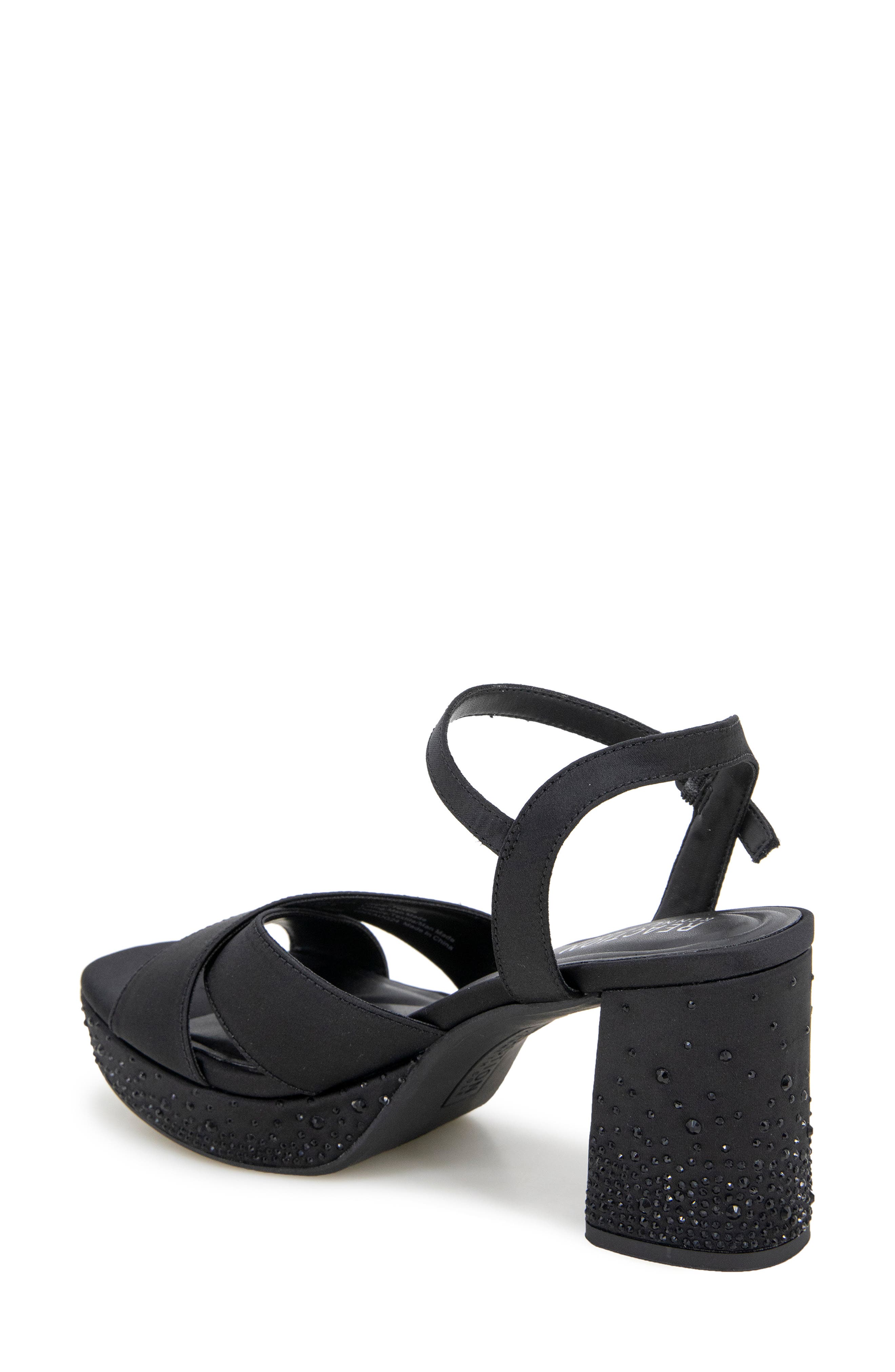 Reaction Kenneth Cole Reeva Platform Sandal, Alternate, color, Black Silk