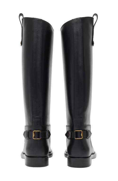 Burberry Cavalier Calf-leather Knee-high Boots In Black