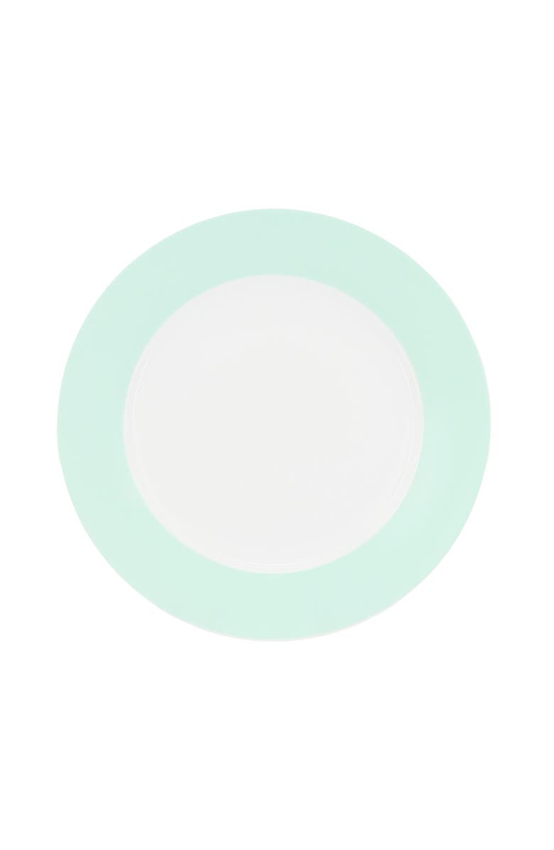 MARTHA STEWART 12 Piece Banded Fine Ceramic Dinnerware Set, Alternate, color, Baby Blue