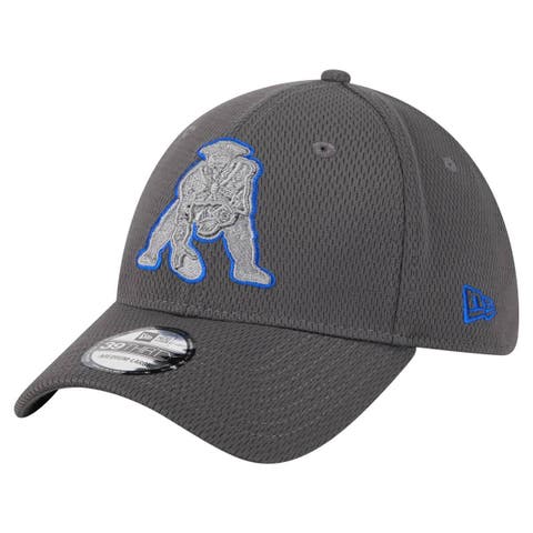 Men's New Era Graphite New England Patriots Throwback Logo Main 39THIRTY Flex Hat