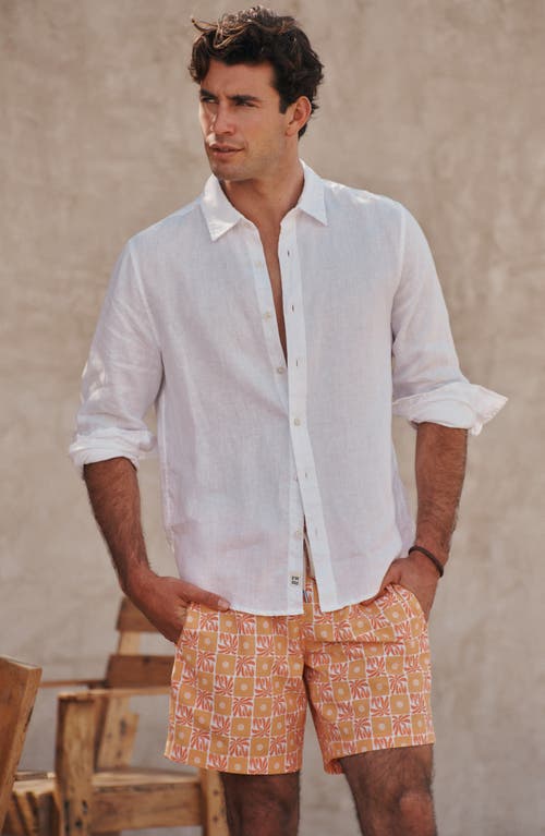 Fair Harbor Island Linen Blend Button-up Shirt In White
