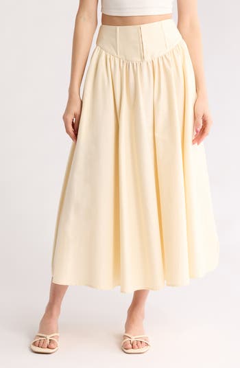 【PORTERNA】Crone mid-length skirt PORTERNA】Crone mid-length skirt Yincro Women's A-Line Midi