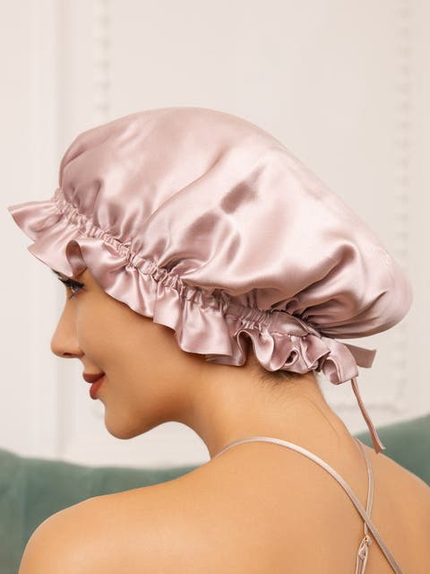 Pure Silk Double Layer Bonnet with Ribbon