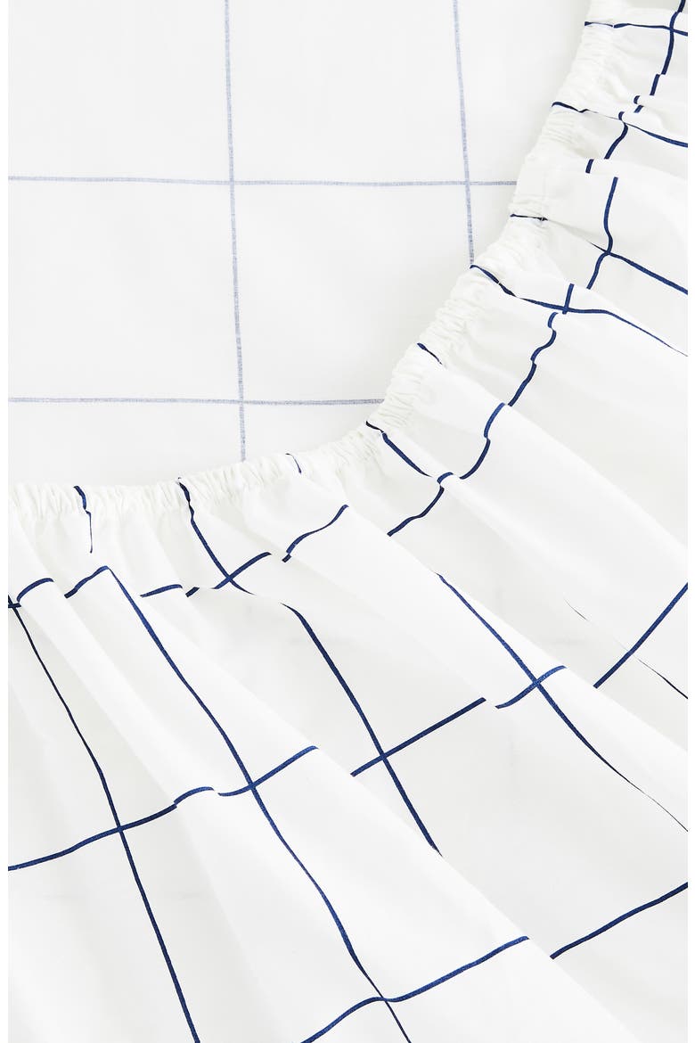 Grid Percale Cotton Sheet Set, Alternate, color, NAVY