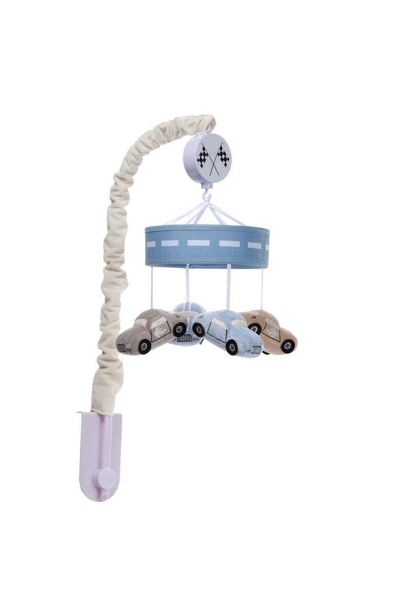 Lambs & Ivy Little Racer Musical Car/Transportation Baby Crib Mobile Soother Toy, Alternate, color, Blue