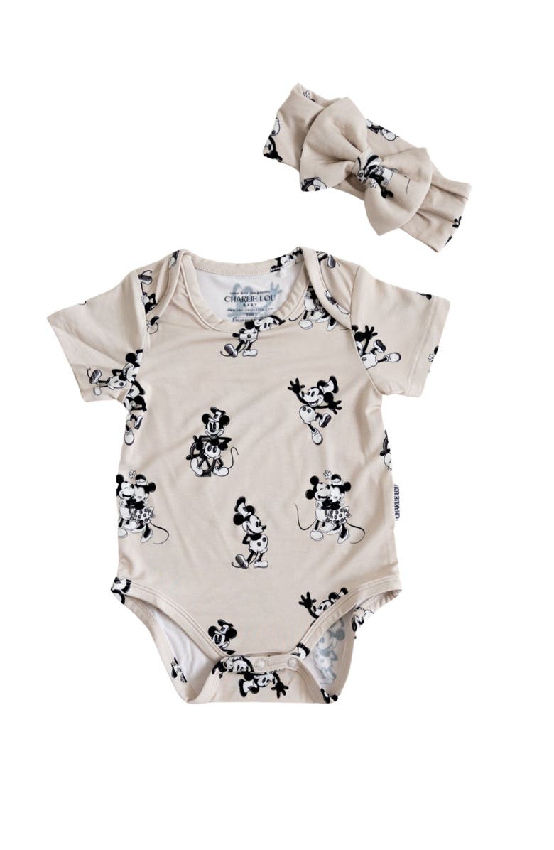 Charlie Lou Baby<sup>®</sup> Steamboat Willie Snap Bodysuit, Alternate, color,