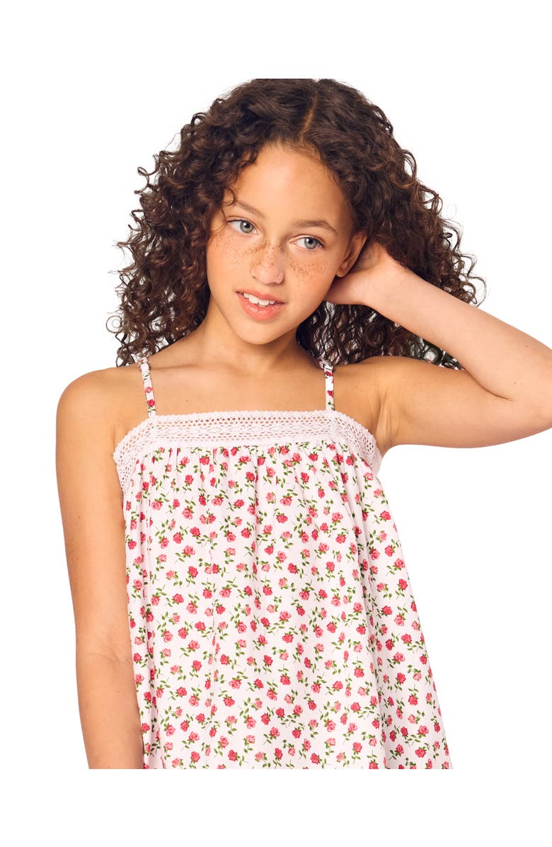Petite Plume Kids' Lily Floral Print Twill Nightgown, Alternate, color, Pink