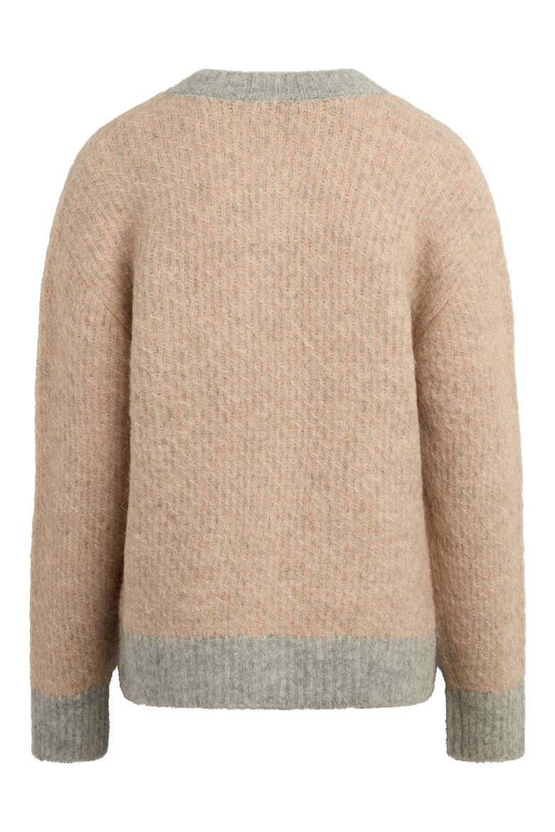 The Rio Alpaca Blend Cardigan, Alternate, color, ROSE DUST/ LIGHT GREY