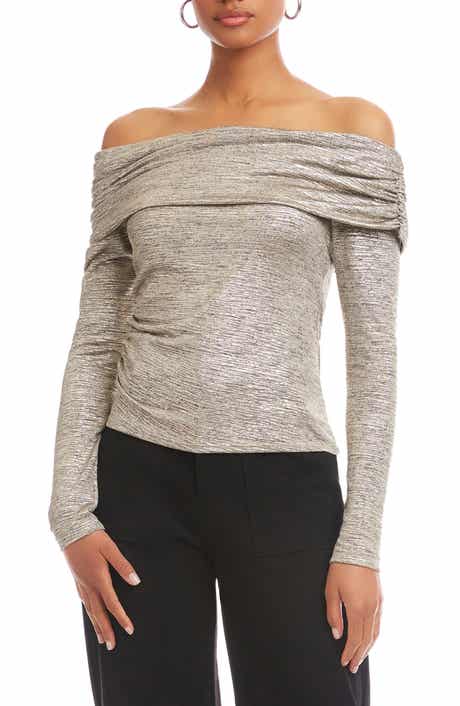 Agnes Off the Shoulder Metallic Top