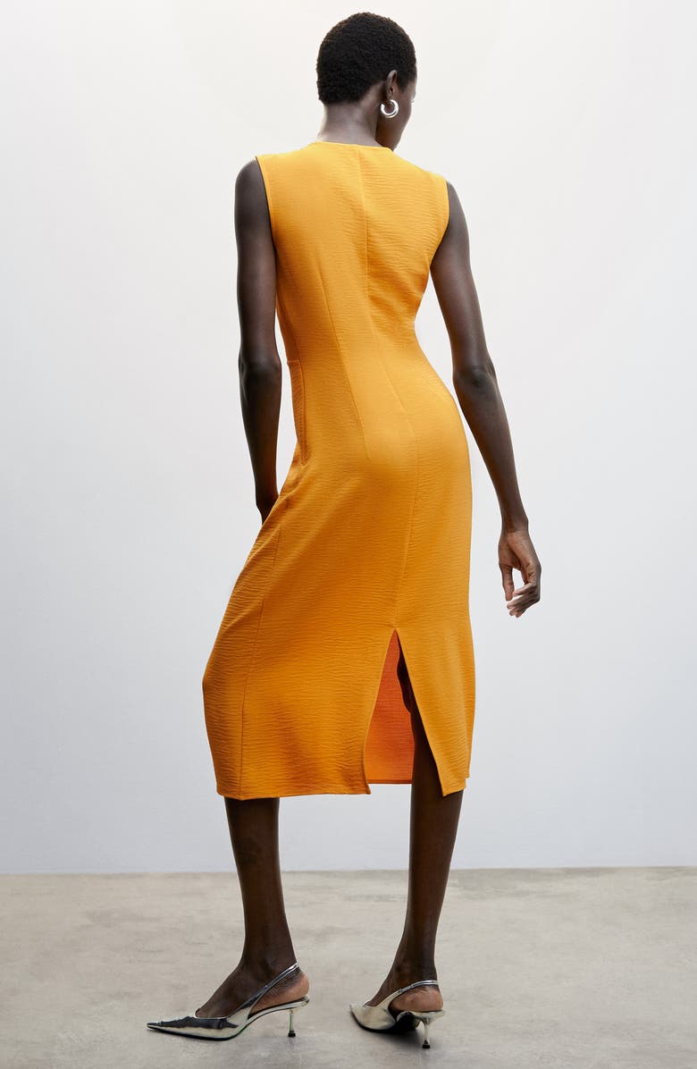 MANGO Textured Knotted Midi Dress, Alternate, color, 