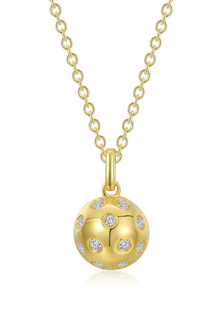 Pickleball Pendant Necklace, Main, color, GOLD