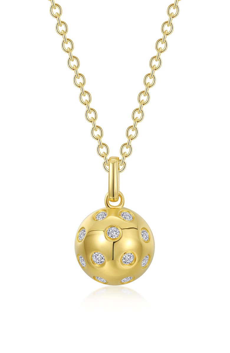 Lafonn Pickleball Pendant Necklace, Main, color, Gold