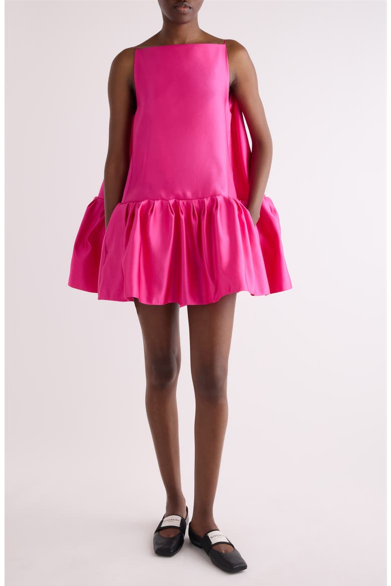 Ruffle Round Silk Minidress, Main, color, FUCHSIA