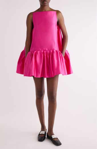 Ruffle Round Silk Minidress