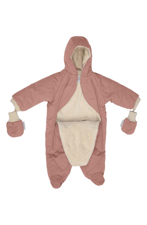 7 A.m. Enfant Benji Water Repellent Hooded Snowsuit With Attached Mittens In Pink