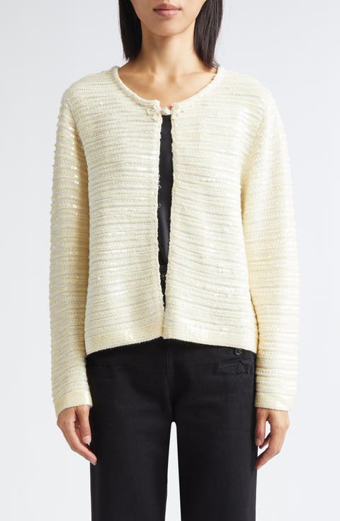 Spotlight Sequin Virgin Wool Swing Cardigan