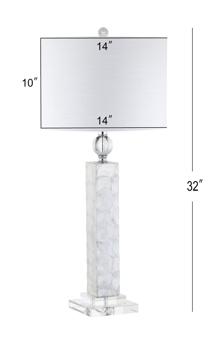 JONATHAN Y Bailey 32" LED Seashell Table Lamp, White, Alternate, color, White
