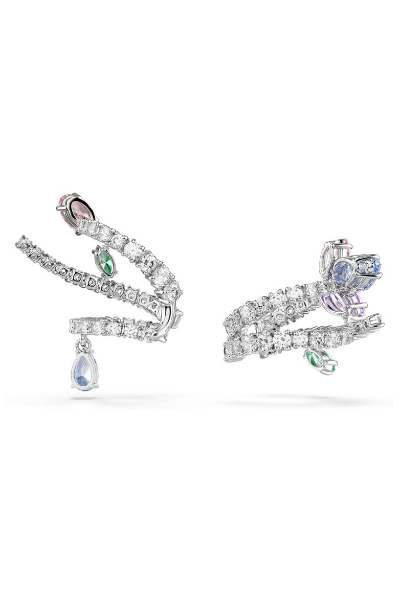 x Ariana Grande Multicolor Crystal Ear Cuffs, Alternate, color, SILVER/ MULTI
