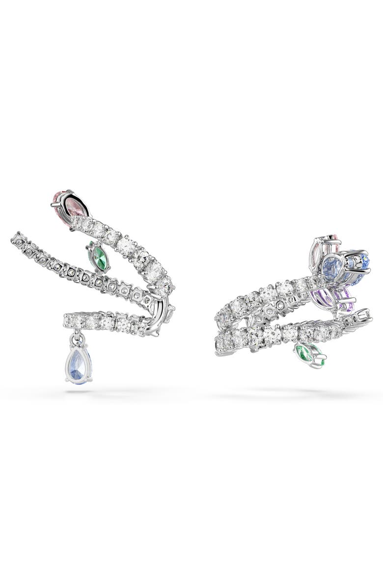 Swarovski x Ariana Grande Multicolor Crystal Ear Cuffs, Alternate, color, Silver/ Multi