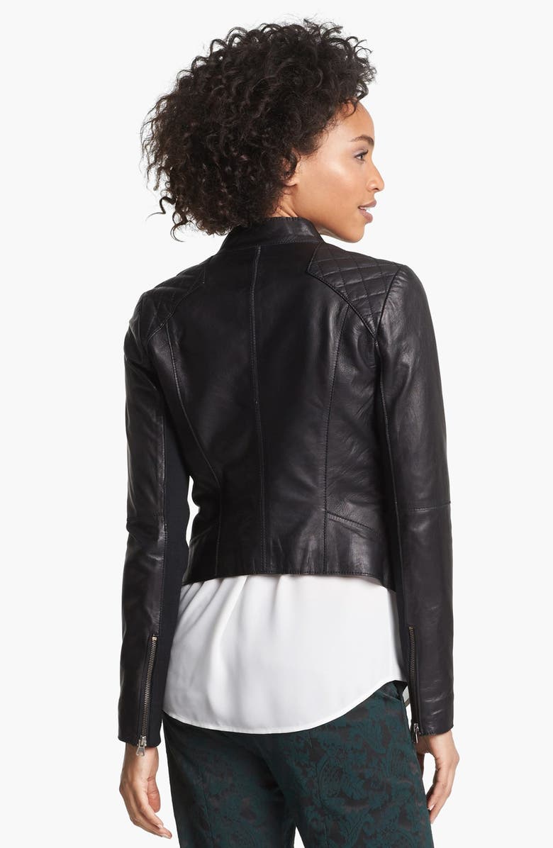 Halogen<sup>®</sup> Cutaway Leather Jacket, Alternate, color,