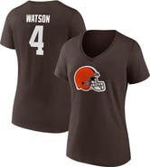 FANATICS Women's Fanatics Branded Deshaun Watson Brown Cleveland Browns Player Icon Name & Number V-Neck T-Shirt