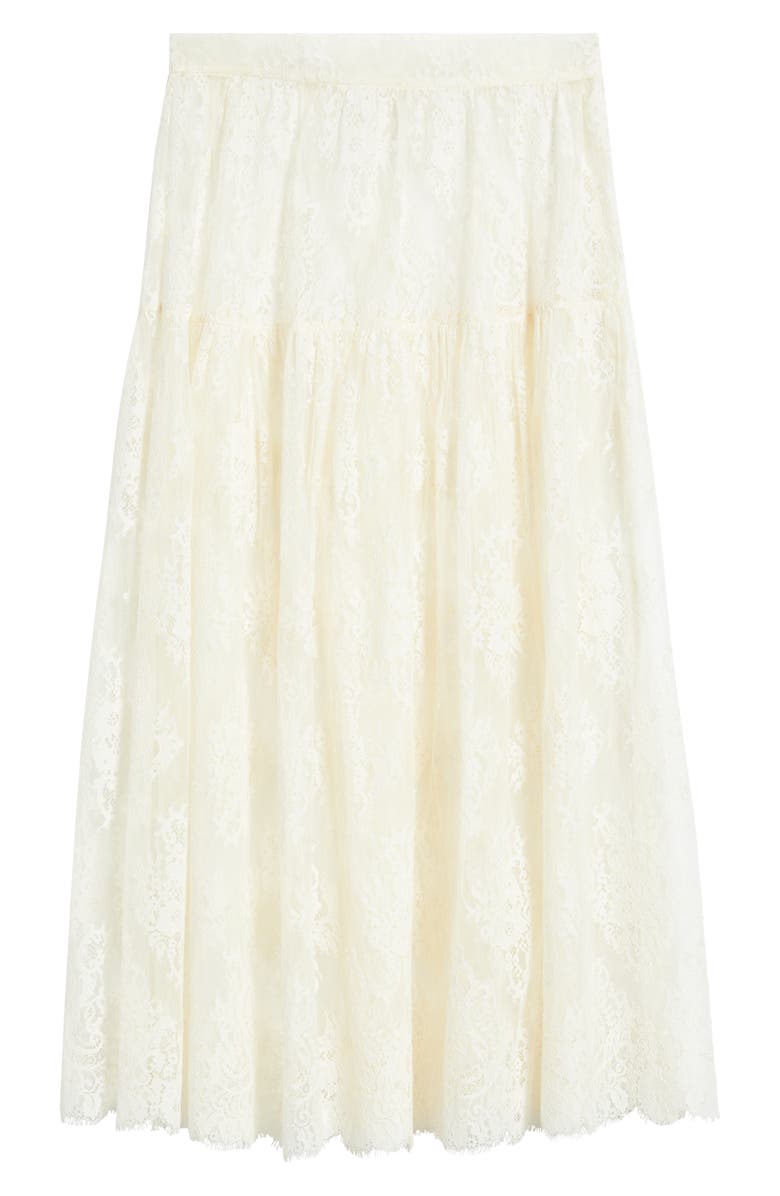 DÔEN Sebastiane Tiered Lace Skirt, Alternate, color, Sea Salt