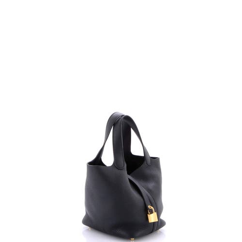Pre-owned Hermes Hermes Picotin Lock Bag Clemence Pm In Black