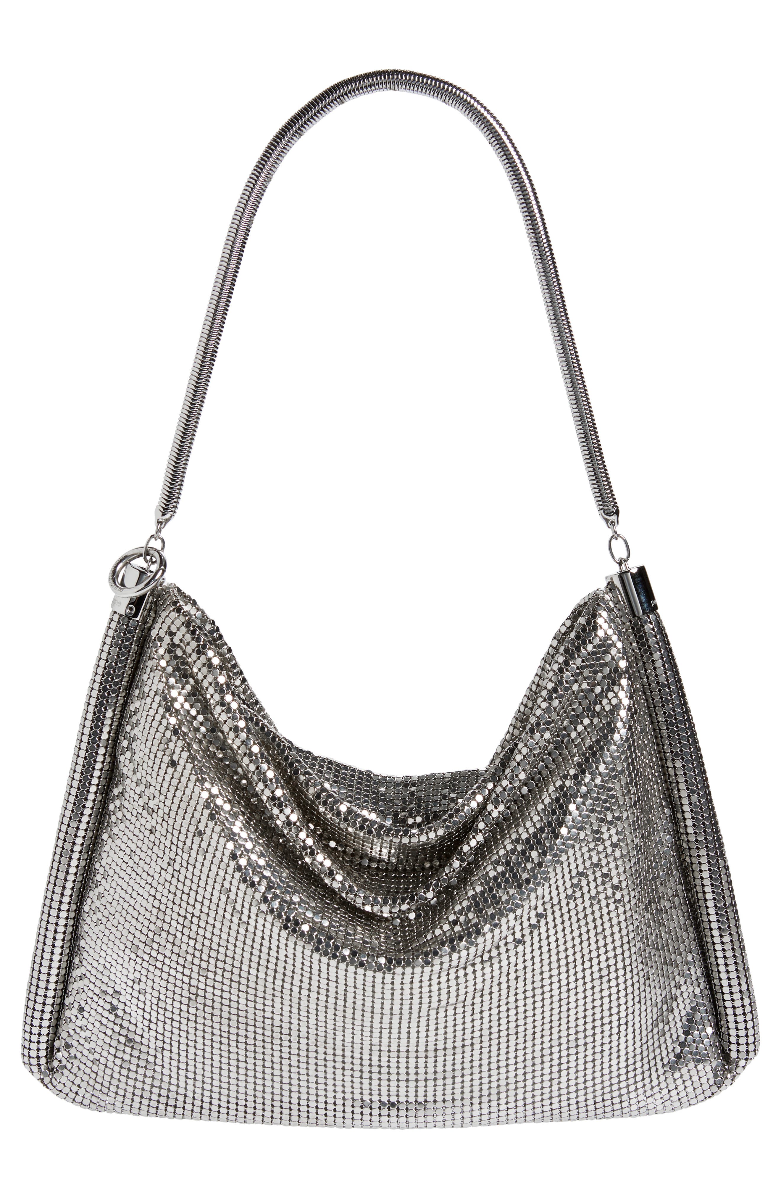 Rabanne Pixel Tube Shoulder Bag, Alternate, color, P040 Silver