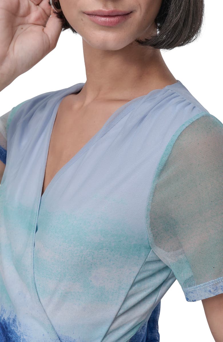 DKNY Ombré Colorblock Mesh Top, Alternate, color, Seafoam Ombre Border